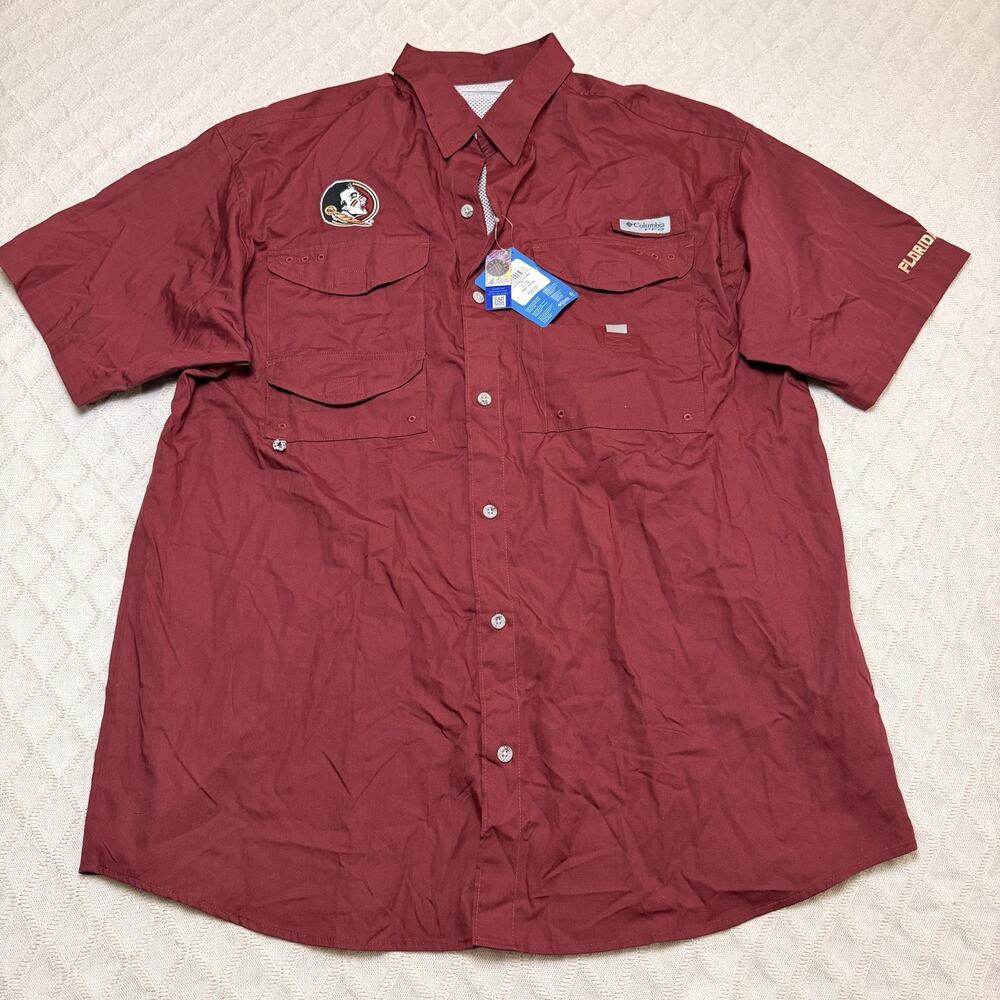 New Columbia PFG Men’s Florida State Seminoles Champions Maroon Shirt Size L